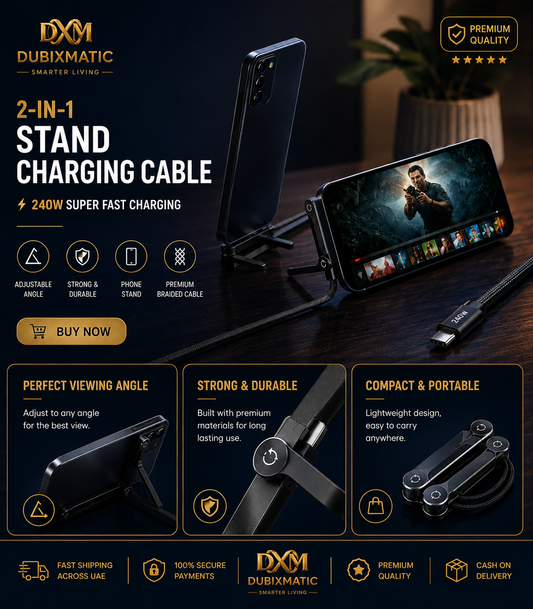 240W Fast Charging Cable with Stand | UAE
