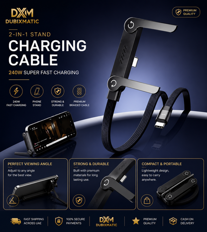 240W Fast Charging Cable with Stand | UAE
