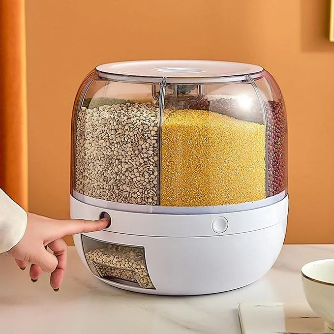 🌾 Multi-Grain Rotating Storage Container – Freshness & Convenience in One