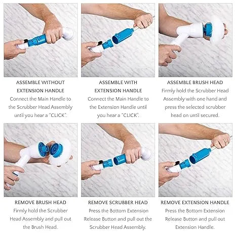 ⚡ Rechargeable 3-in-1 Spin Scrubber – Ultimate Home Cleaning Solution