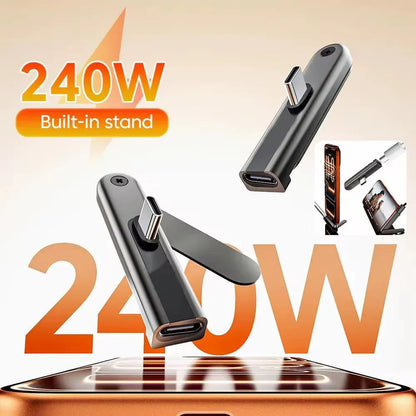 ⚡ 240W USB-C Cable with Built-in Stand