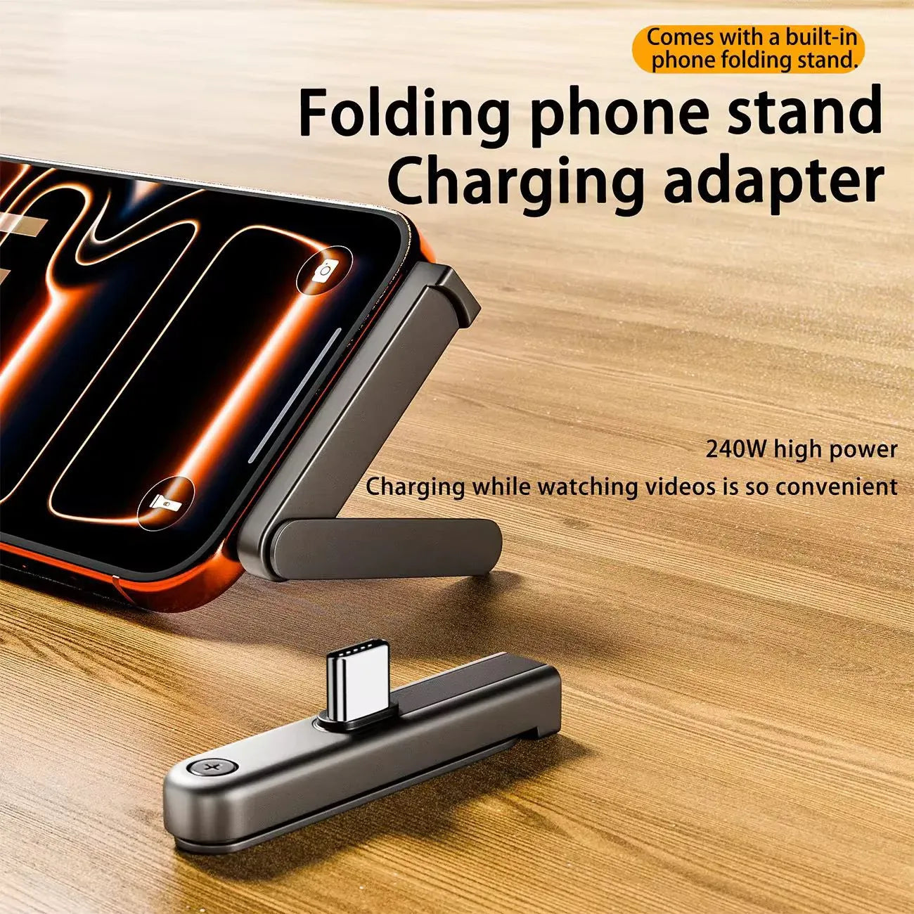 ⚡ 240W USB-C Cable with Built-in Stand