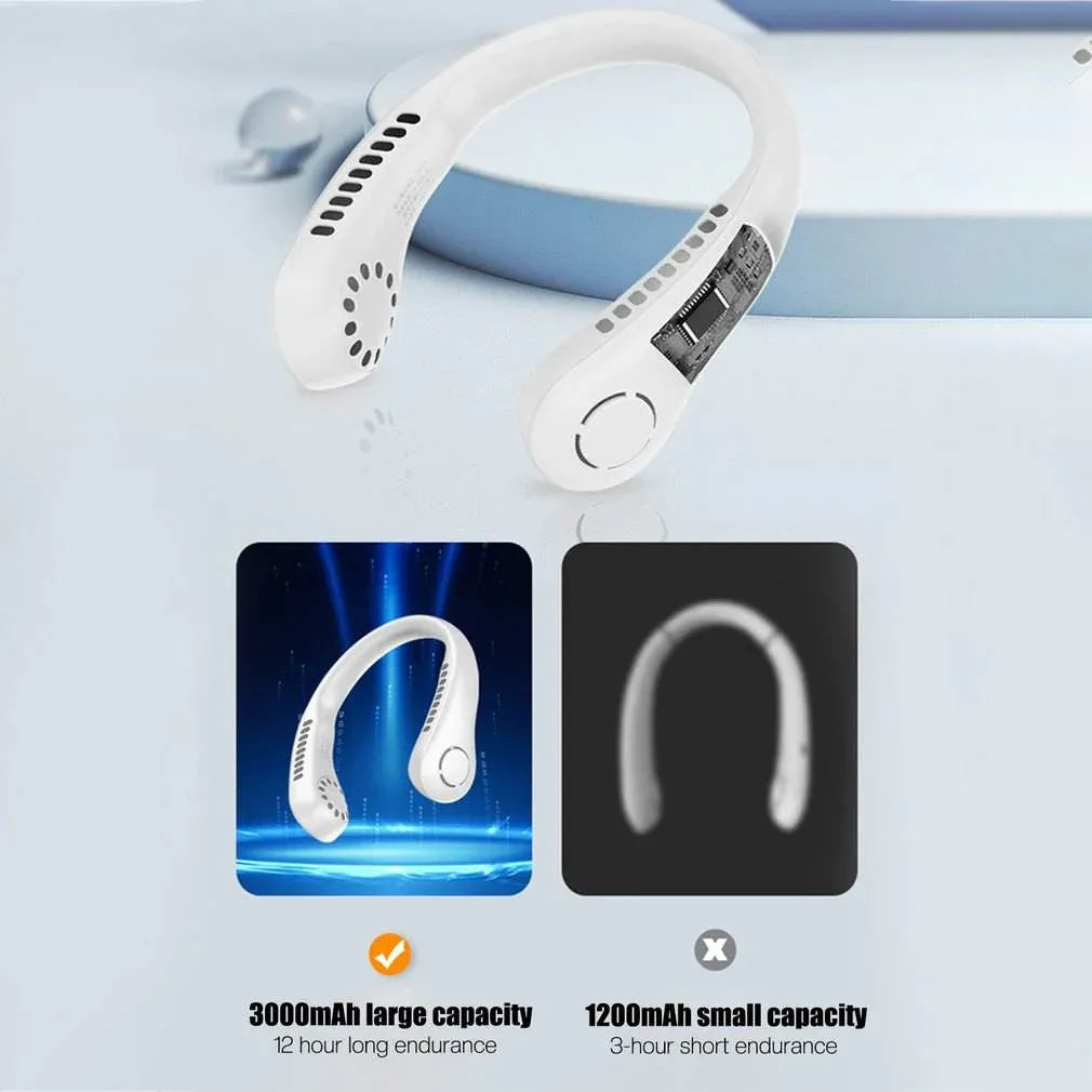 Vaneless Neck Hanging Fan – Portable Hands-Free Personal Air Cooler