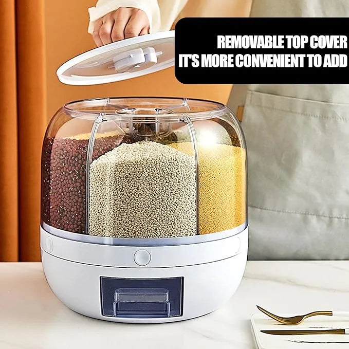 🌾 Multi-Grain Rotating Storage Container – Freshness & Convenience in One