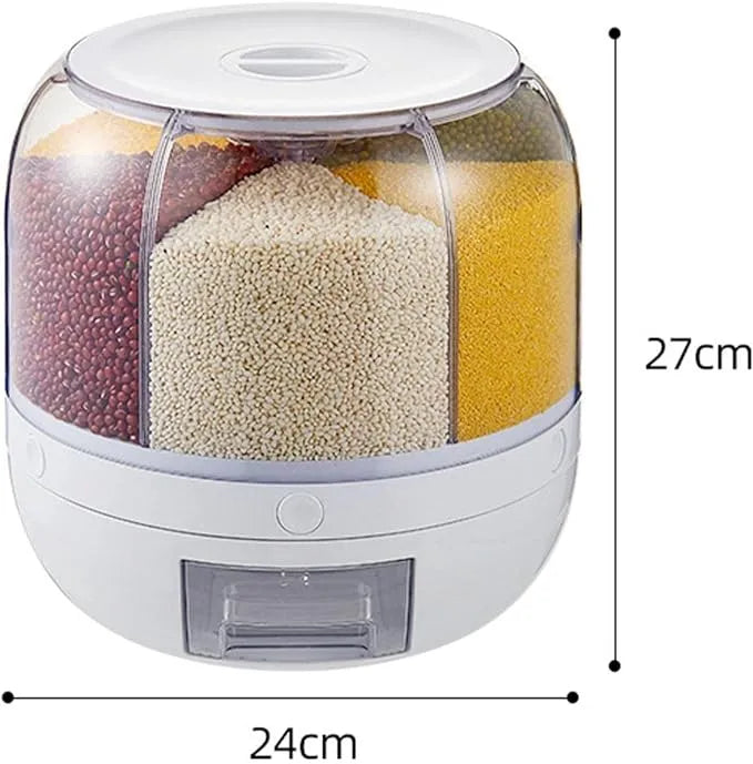 🌾 Multi-Grain Rotating Storage Container – Freshness & Convenience in One
