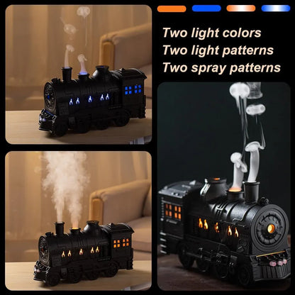 Retro Train Aroma Diffuser – LED Mist Humidifier